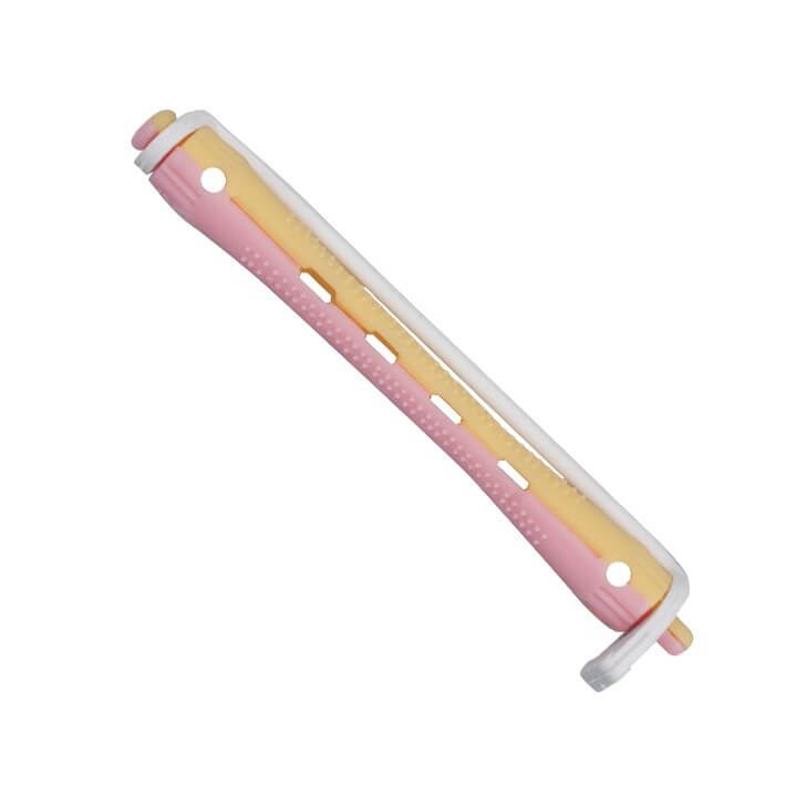 BIGUDI PLASTICO BICOLOR 7mm ROSA-AMARILLO 12 uds