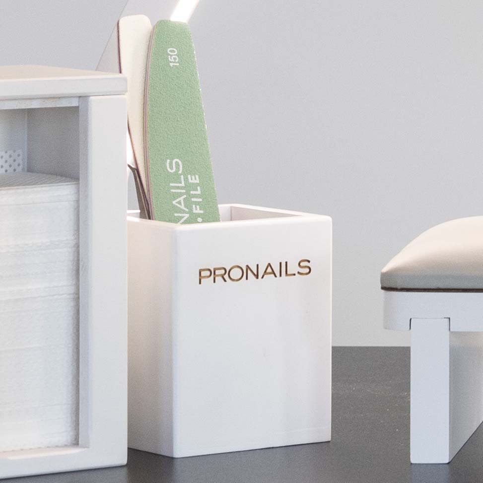 PN Tarro madera blanca para pinceles