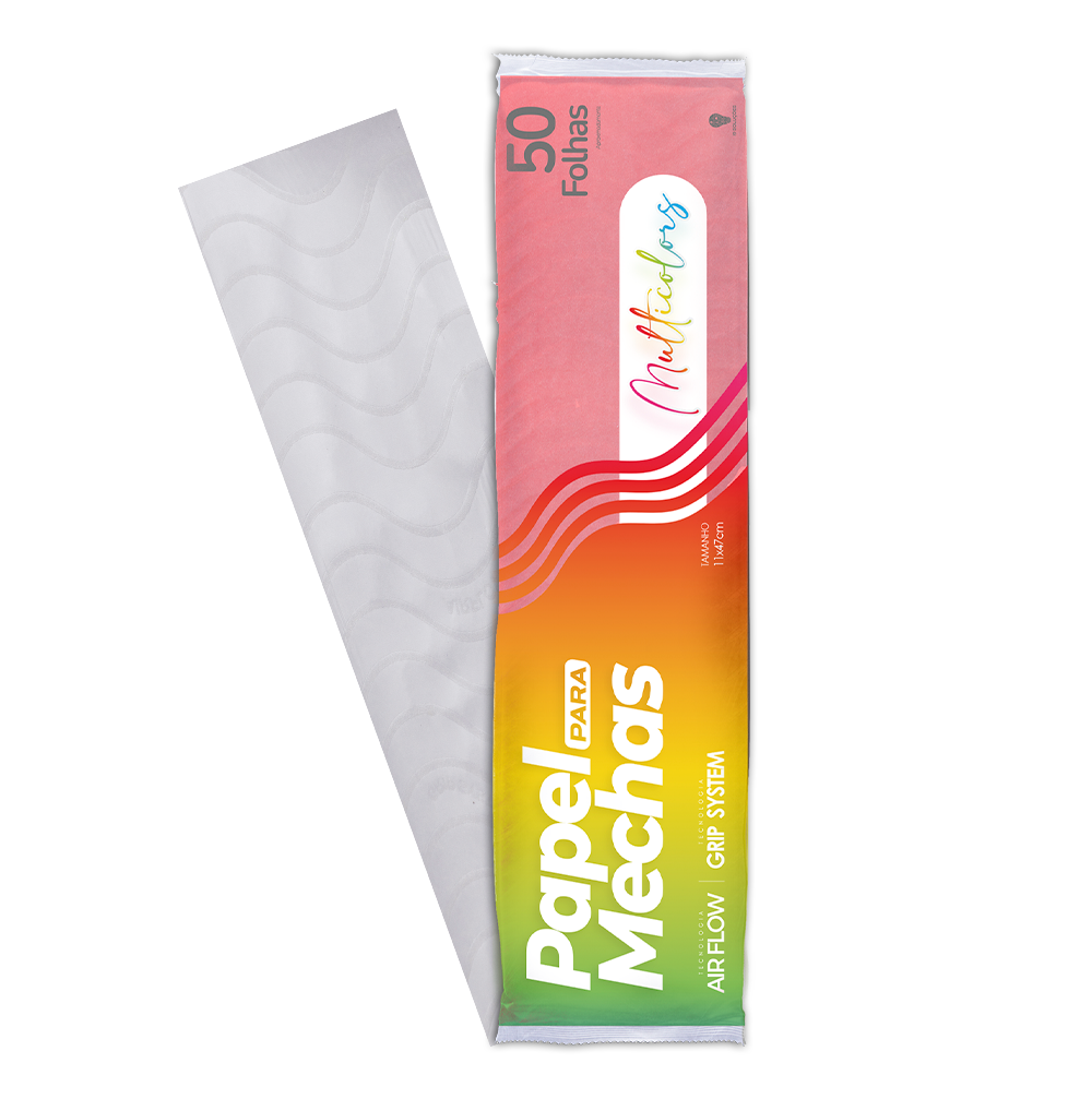 PM Papel Mechas Mult Col Rojo 11 x 47cm 50uds