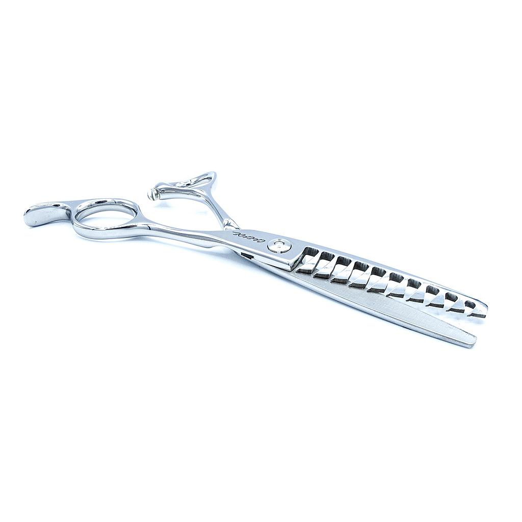 TIJERA ESCULPIR 6” FILO JAPONES ACERO 440C 10 DIENTES COCODRILO CRENDE