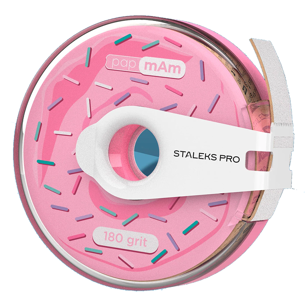 BOBINA PLASTICO DONUT CINTA LIMA DESECHABLE PAPMAM CON FUNDA EXPERT grano 180 STALEKS
