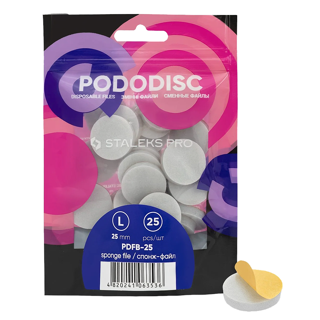 LIMA DESECHABLE ADHESIVA DE ESPONJA PARA PODODISCO EXPERT L 25 mm 25uds STALEKS